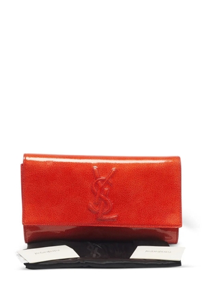 Saint Laurent Pre-Owned Belle De Jour leather clutch bag - Orange