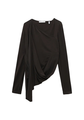 Helmut Lang asymmetric draped top - Brown