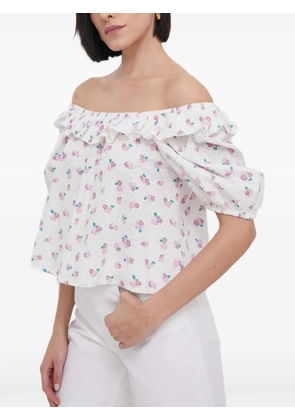Barbour floral-print off-the-shoulder top - White