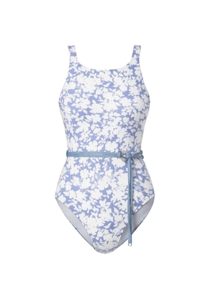 Michael Michael Kors floral-print ring-detail swimsuit - Blue