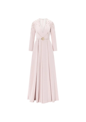Rami Al Ali paneled beaded gown maxi dress - Pink