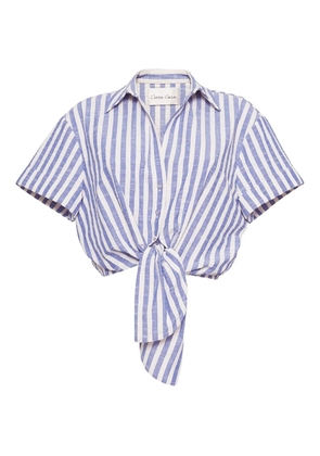 Cara Cara striped tie-front top - Blue