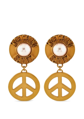 Moschino peace sign clip-on earrings - Gold