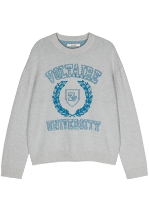 Zadig&Voltaire Marko intarsia-logo jumper - Grey