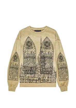 Who Decides War cathedral-graphic sweatshirt - Neutrals