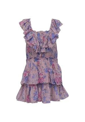 LoveShackFancy Fatima floral ruffle mini dress - Pink