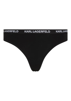 Karl Lagerfeld logo-band thong (pack of three) - Black