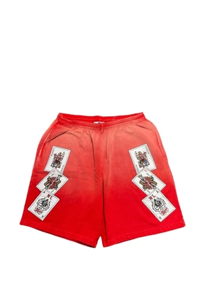 Warren Lotas playing cards track shorts - Red