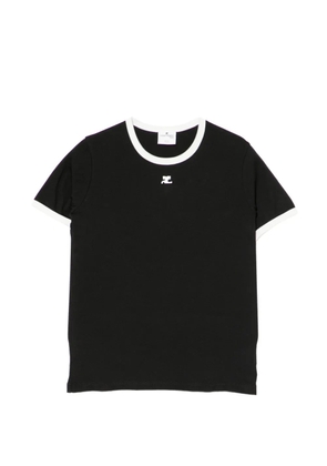 Courrèges logo-embroidered T-shirt - Black