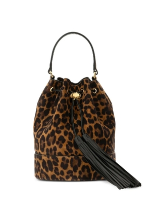Gianvito Rossi leopard print Sienna bucket bag - Brown