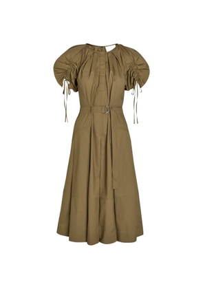 3.1 Phillip Lim buckle-detail gathered midi dress - Green