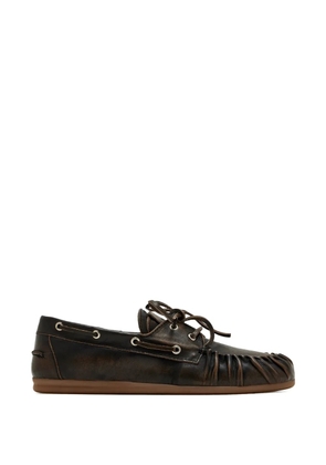 ALOHAS brushed brown lace-up loafers