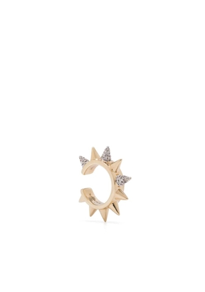 Rainbow K 14K yellow gold Punk diamond ear cuff