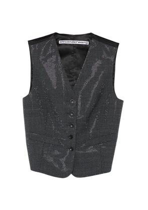 Alexander Wang buttoned v-neck top - Grey