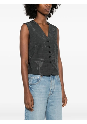 Alexander Wang buttoned v-neck top - Grey