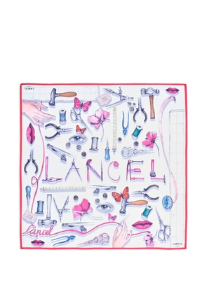Lancel printed silk square scarf - White