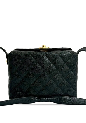 CHANEL Pre-Owned 1991-1994 CC Caviar Carved Buckle Box Bag crossbody bag - Black