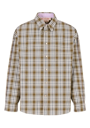 Marni checked-pattern long-sleeve shirt - Green