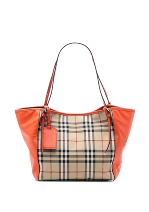 Burberry Pre-Owned 2000-2017 Small Haymarket Check Canvas and Leather Canterbury tote bag - Brown