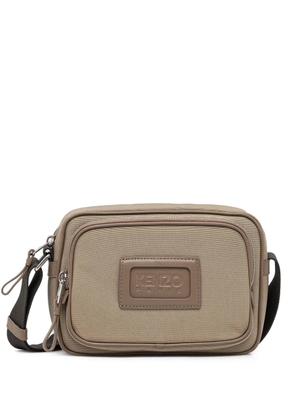 Kenzo Kommuter logo-plaque cross body bag - Neutrals