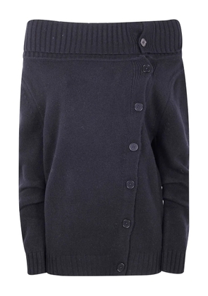 Circus Hotel off-shoulder button-front cardigan - Black