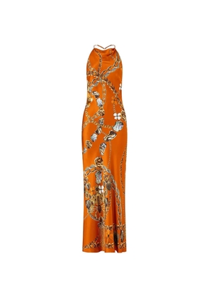 Camilla halter chain slip dress - Orange