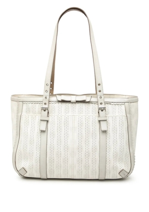 Loewe Pre-Owned 2007 Anagram Perforated Coated Canvas tote bag - White