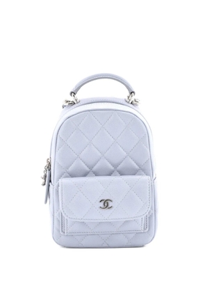 CHANEL Pre-Owned Classic CC Chain Pocket Quilted Caviar Mini backpack - Blue