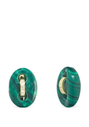 Jenna Blake mini 18K yellow gold Mariner malachite and diamond earrings