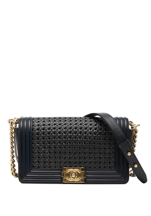 CHANEL Pre-Owned 2014 Old Medium Braided Sheepskin Boy Flap crossbody bag - Blue