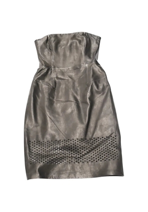 Pre-Owned Alexander Wang strapless laser-cut leather dress - Black