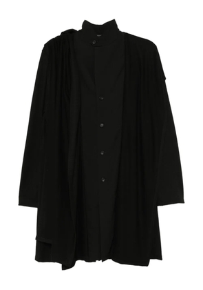 Yohji Yamamoto wool stole detail blouse - Black