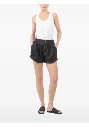 Velvet scoop-neck sleeveless top - White