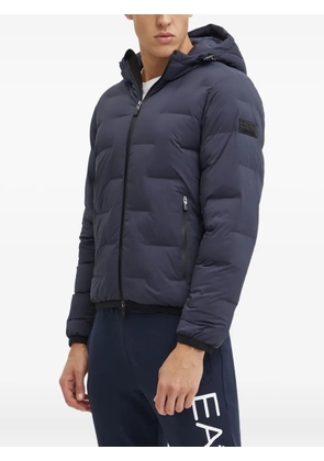 Ea7 Emporio Armani logo-patch quilted jacket - Blue