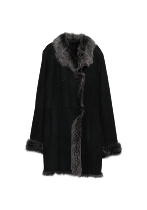 Romeo Gigli Pre-Owned 1990s fur trim coat - Black
