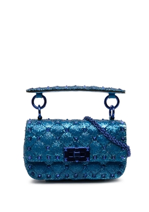 Valentino Garavani Pre-Owned 2018-2025 Mini Glitter Rockstud Spike satchel - Blue