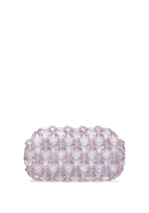 0711 Tebea beaded clutch bag - Purple
