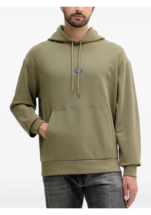 HUGO logo-patch hoodie - Green