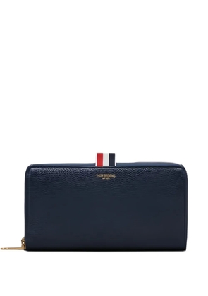 Thom Browne grained long zip wallet - Blue