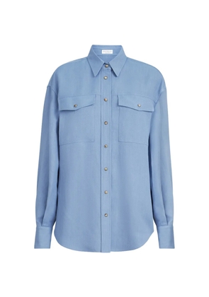 Brunello Cucinelli viscose and linen fluid twill shirt - Blue