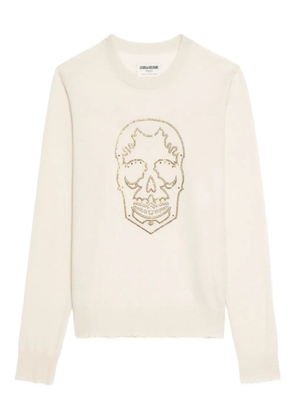 Zadig&Voltaire skull-embellished cashmere sweater - Neutrals