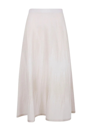 D.Exterior metallic-effect A-line midi skirt - White