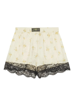 GANNI floral-print shorts - Neutrals