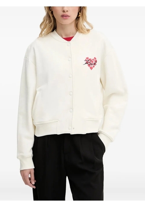 Karl Lagerfeld heart-embroidered bomber jacket - White