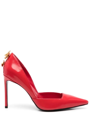 GINISSIMA x Moogu 100mm floral-appliqué heeled pumps - Red