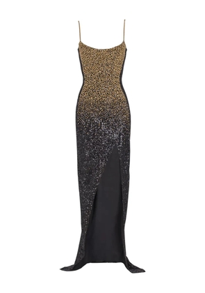Balmain embroidered long dress - Black