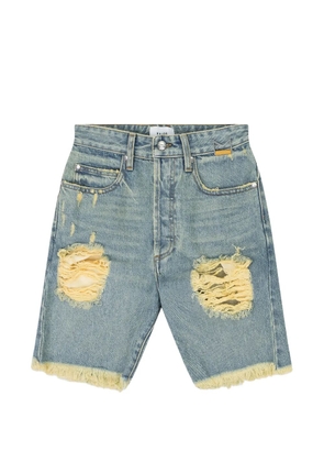RHUDE distressed-effect denim shorts - Blue