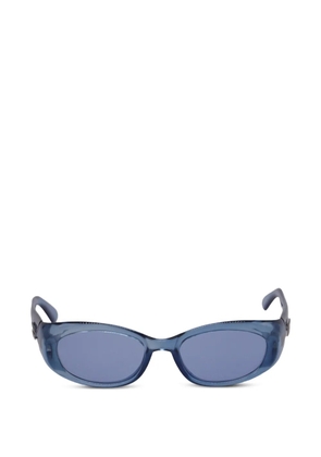 Gucci Pre-Owned logo-plaque oval-frame sunglasses - Blue