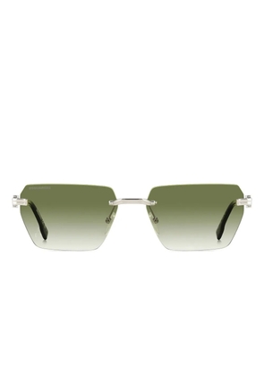 DSQUARED2 EYEWEAR logo-plaque rimless sunglasses - Silver