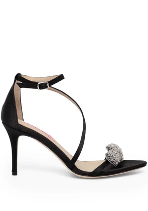 Custommade 85mm crystal-embellished satin pumps - Black